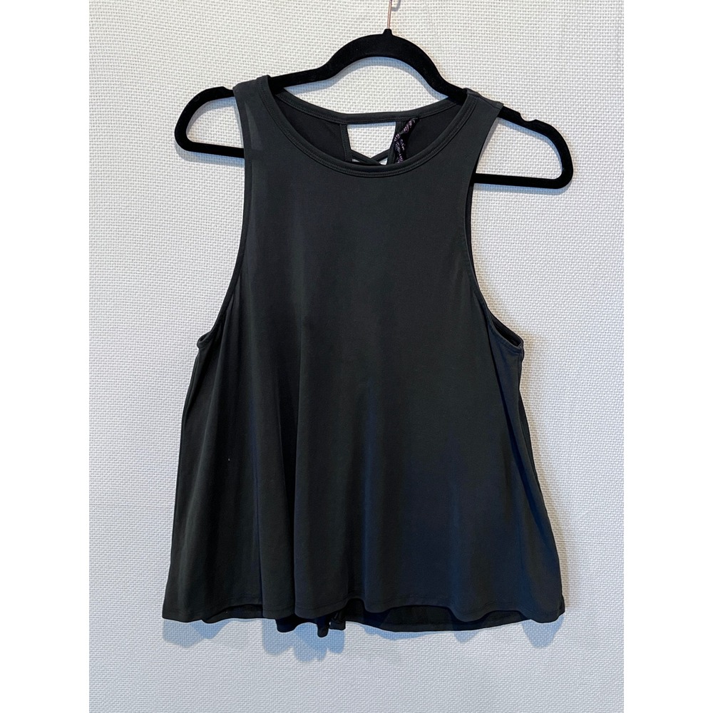 Betsey Johnson Performance Black Tank Top Crisscross Back Sleeveless READ